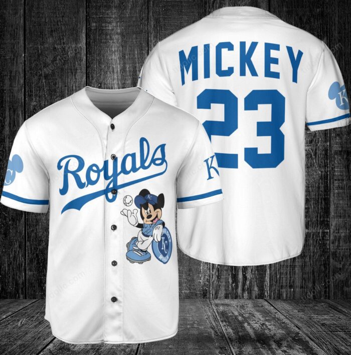 Kansas City Royals Custom Mickey Baseball Jersey BTL1113