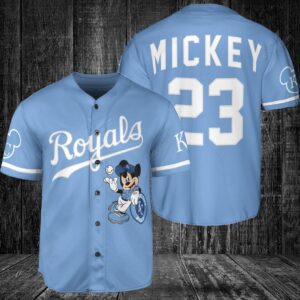 Kansas City Royals Custom Mickey Baseball Jersey BTL1114