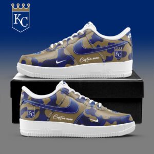 Kansas City Royals MLB Camo Personalized AF1 Shoes AFS1244