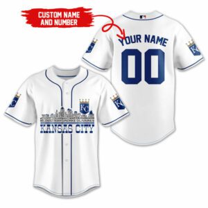 Kansas City Royals MLB Teams Custom Name And Number Baseball Jersey BTL1252