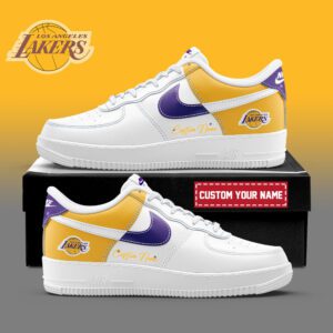 Los Angeles Lakers NBA Playoffs 2024 Personalized AF1 Sneakers
