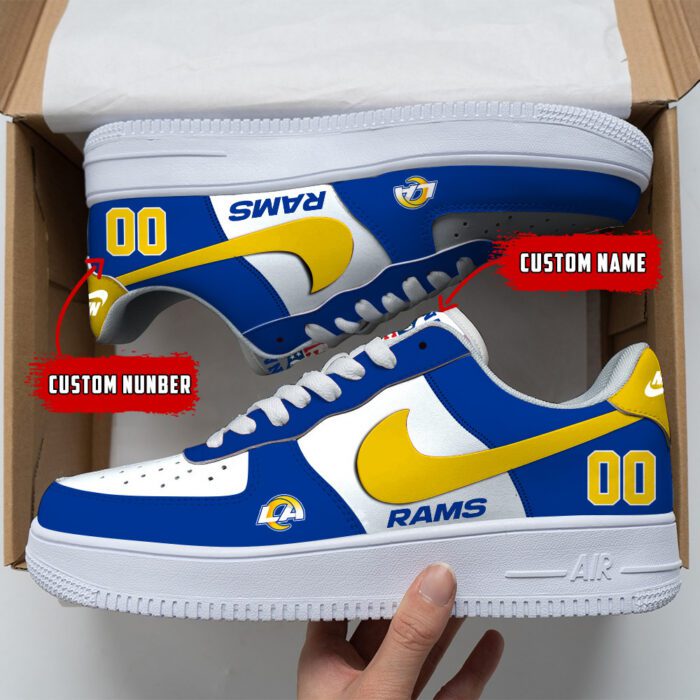 Los Angeles Rams NFL Custom Name And Number Air Force Sneakers AF1 Limited Shoes AFS1052