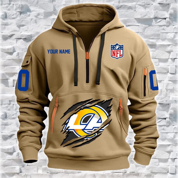 Los Angeles Rams NFL Personalized Quarter Zip Hoodie For Fan QZH1070