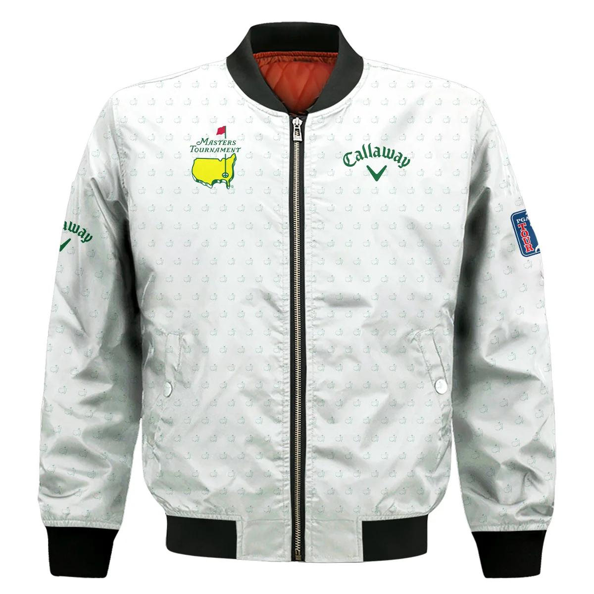 Masters Tournament Golf Callaway Bomber Jacket Logo Pattern White Green Golf Sports Bomber Jacket GBJ1335