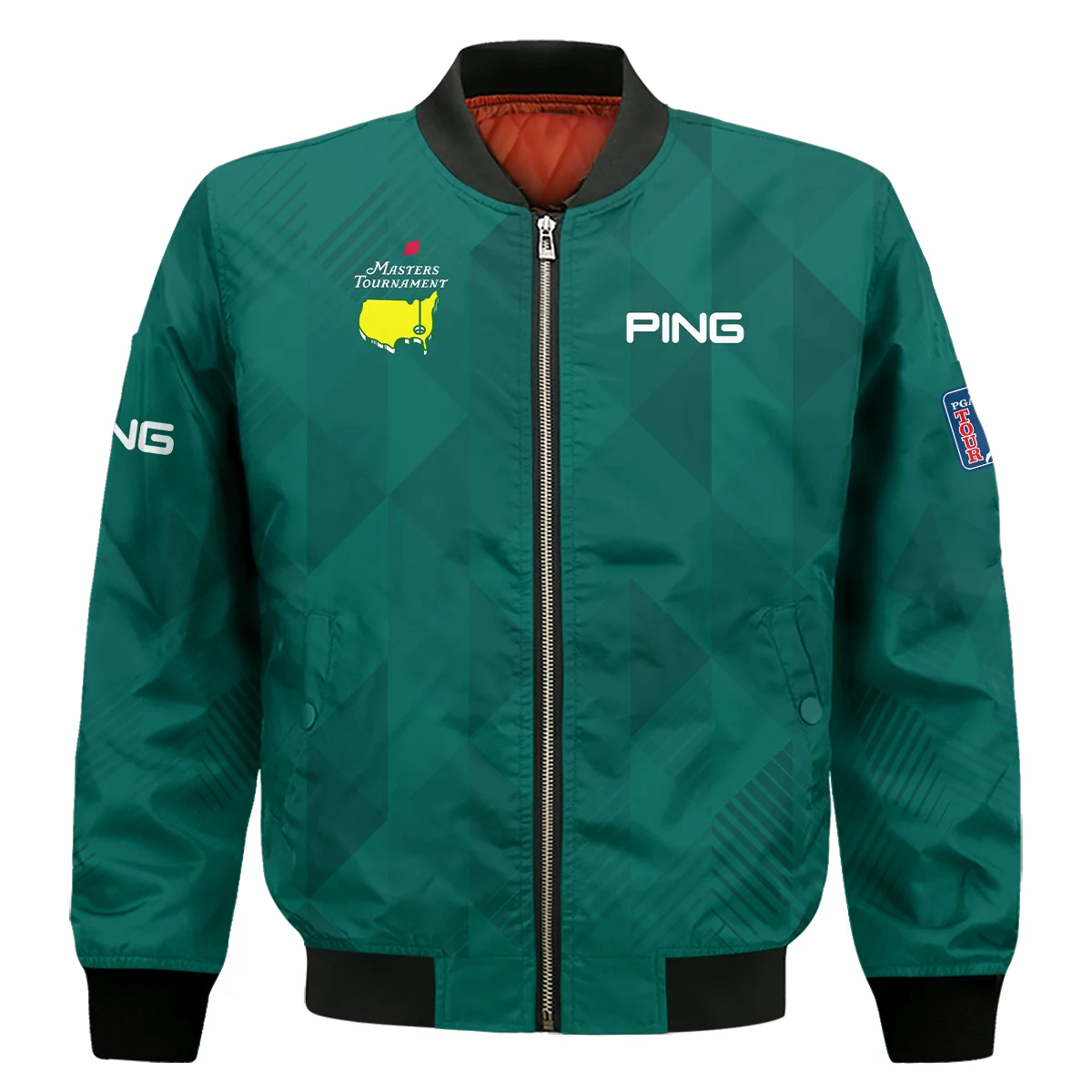 Masters Tournament Golf Ping Bomber Jacket Triangle Abstract Green Golf Sports Bomber Jacket GBJ1341