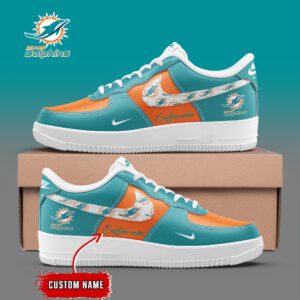 Miami Dolphins NFL Personalized Air Force 1 Sneakers AFS1158