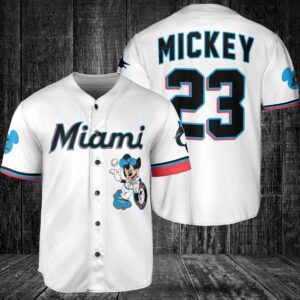 Miami Marlins Custom Mickey Baseball Jersey BTL1123