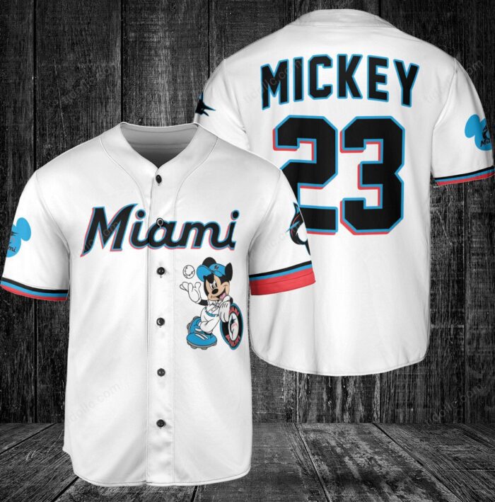 Miami Marlins Custom Mickey Baseball Jersey BTL1123