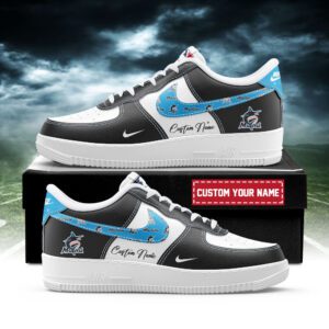 Miami Marlins MLB AF1 Sneakers Custom Name for Fans AFS1216