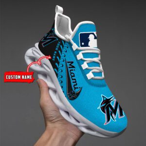 Miami Marlins MLB Max Soul Shoes Custom Name Gift For Fans MSW1171