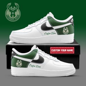 Milwaukee Bucks NBA Playoffs 2024 Personalized AF1 Sneakers