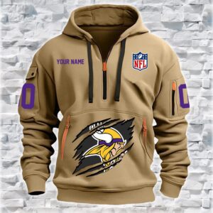 Minnesota Vikings NFL Personalized Quarter Zip Hoodie For Fan QZH1062