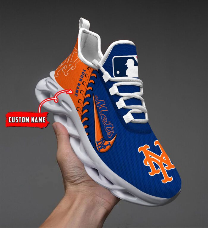 New York Mets MLB Max Soul Shoes Custom Name Gift For Fans MSW1173