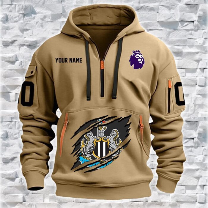 Newcastle United EPL Personalized Quarter Zip Hoodie For Fan QZH1015