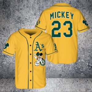 Oakland Athletics Custom Mickey Baseball Jersey BTL1136