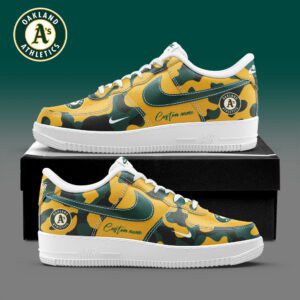 Oakland Athletics MLB Camo Personalized AF1 Shoes AFS1252