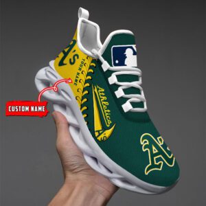 Oakland Athletics MLB Max Soul Shoes Custom Name Gift For Fans MSW1179