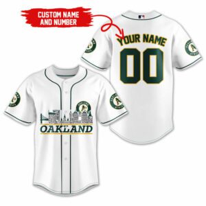 Oakland Athletics MLB Teams Custom Name And Number Baseball Jersey BTL1257