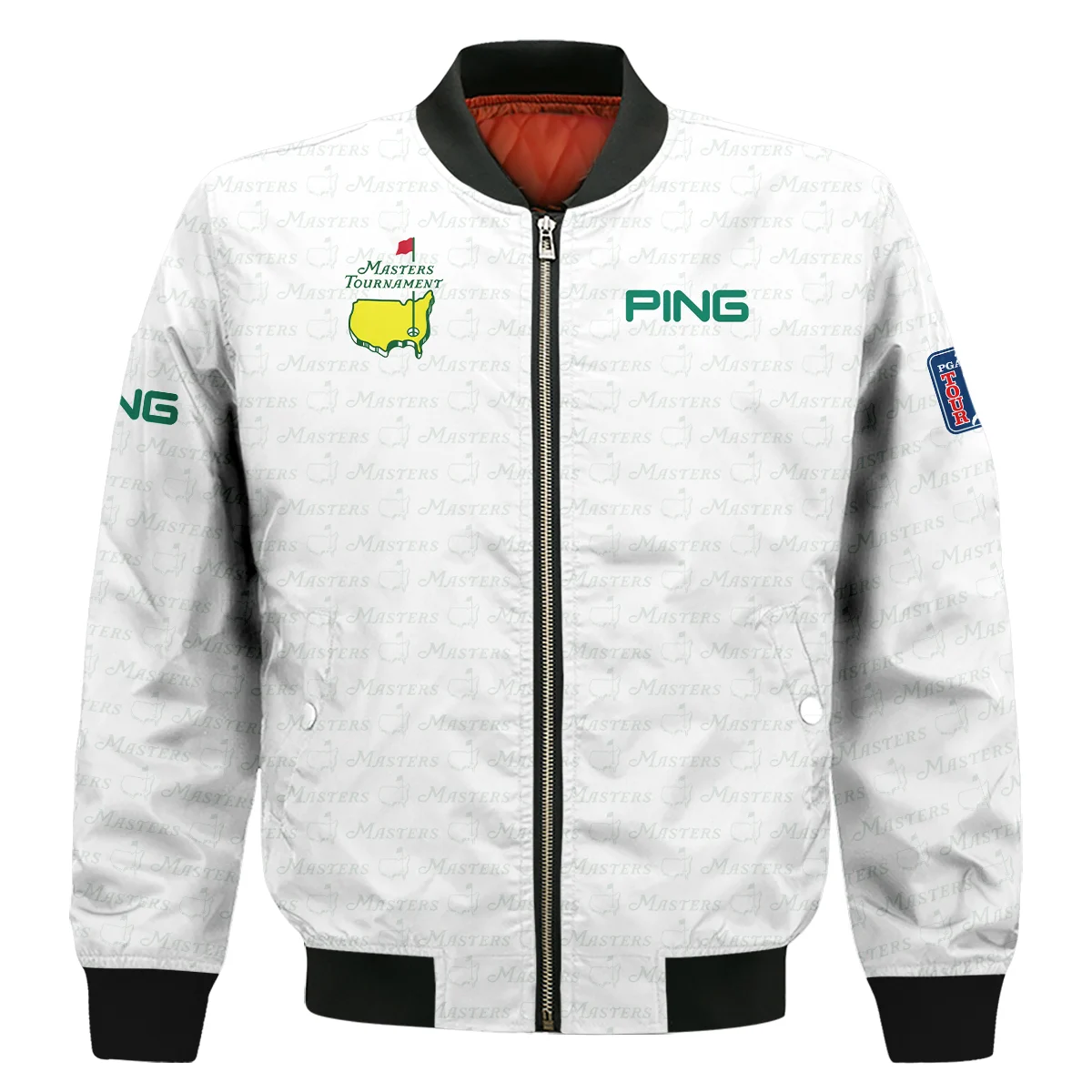 Pattern Masters Tournament Ping Bomber Jacket White Green Sport Love Bomber Jacket GBJ1366