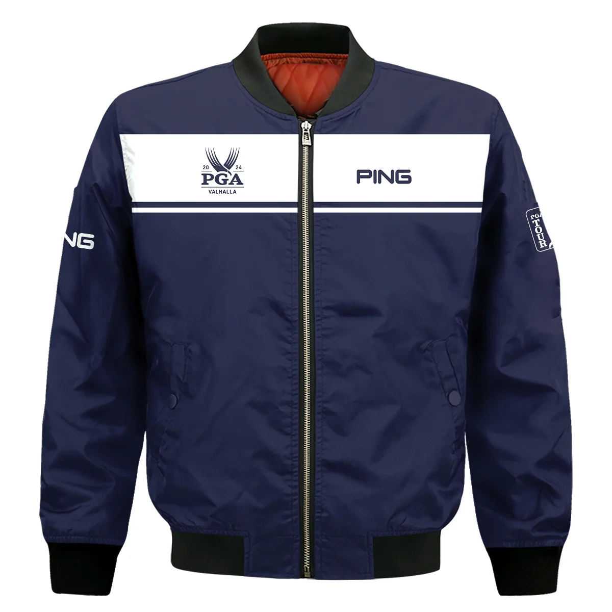 Ping 2024 PGA Championship Golf Bomber Jacket Sports Dark Blue White Bomber Jacket GBJ1368