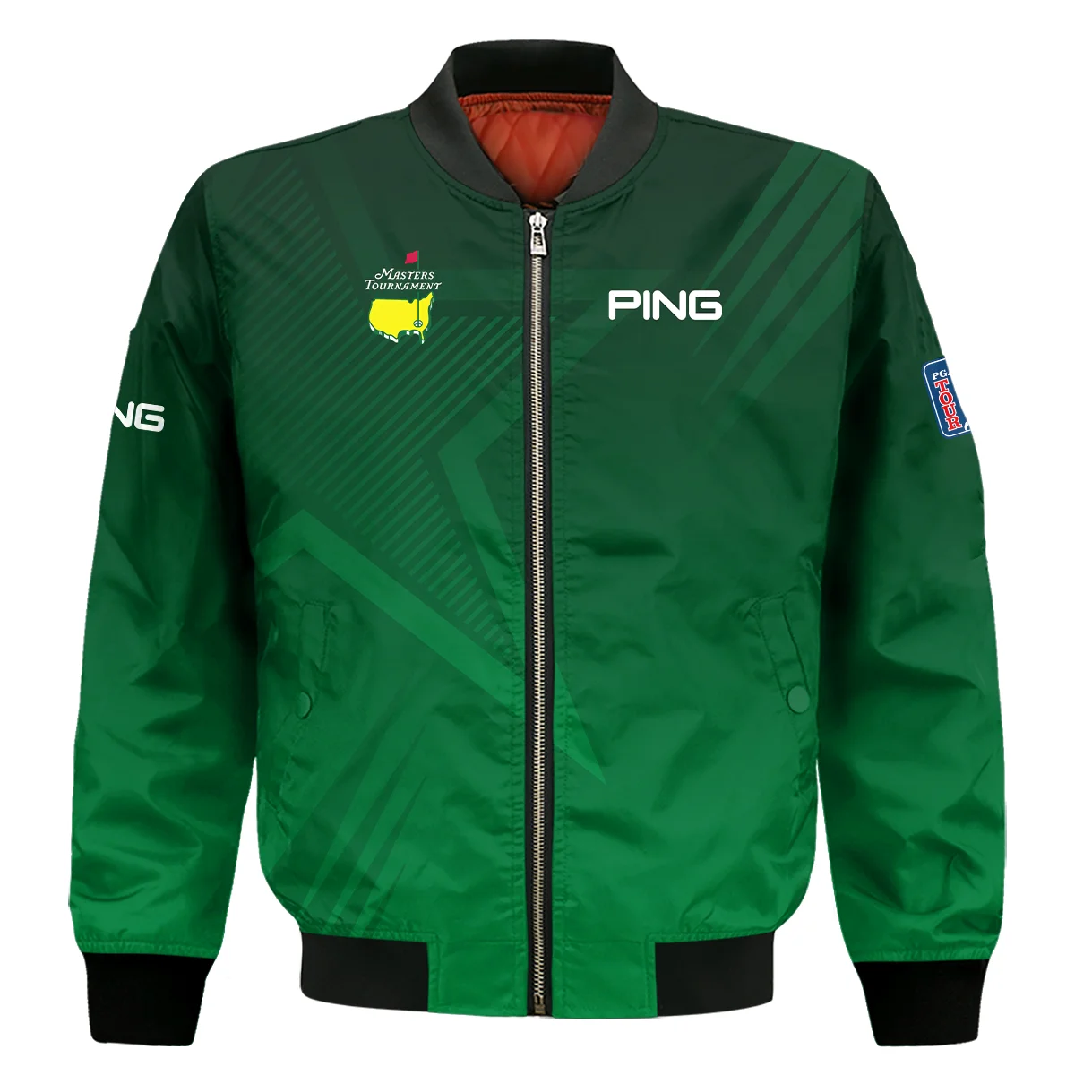 Ping Masters Tournament Bomber Jacket Dark Green Gradient Star Pattern Golf Sports Bomber Jacket GBJ1252