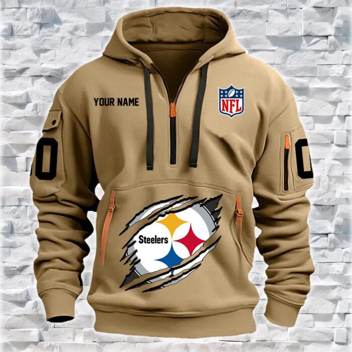 Pittsburgh Steelers NFL Personalized Quarter Zip Hoodie For Fan QZH1078