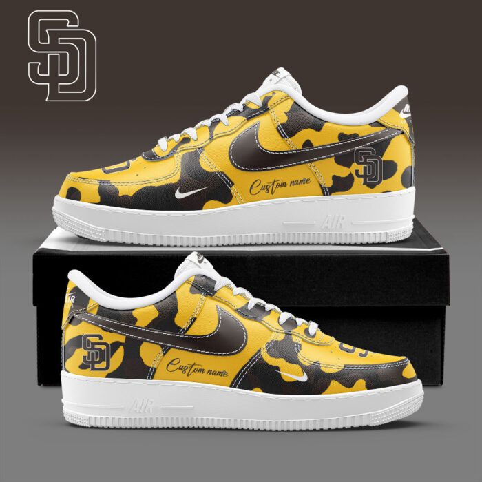 San Diego Padres MLB Camo Personalized AF1 Shoes AFS1254
