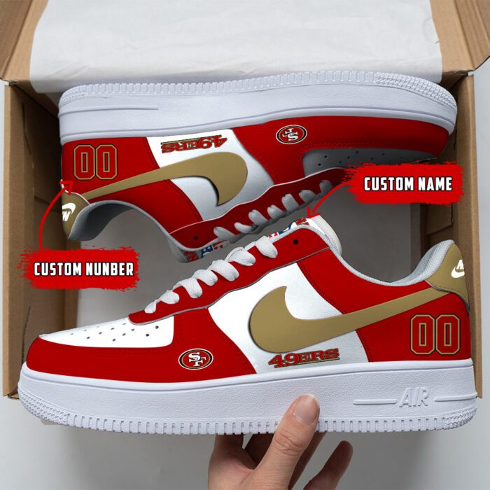 San Francisco 49ers NFL Custom Name And Number Air Force Sneakers AF1 Limited Shoes AFS1062