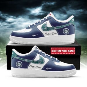 Seattle Mariners MLB AF1 Sneakers Custom Name for Fans AFS1228