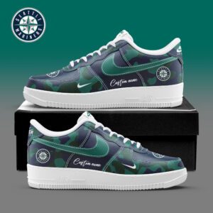Seattle Mariners MLB Camo Personalized AF1 Shoes AFS1255