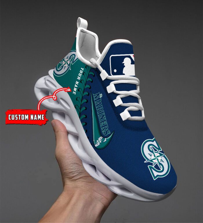 Seattle Mariners MLB Max Soul Shoes Custom Name Gift For Fans MSW1182