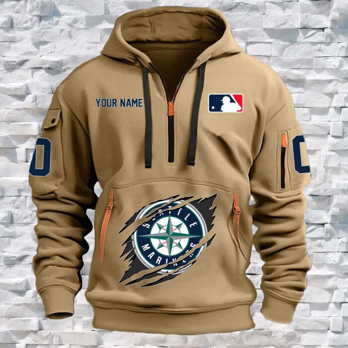 Seattle Mariners MLB Personalized Quarter Zip Hoodie For Fan QZH1044