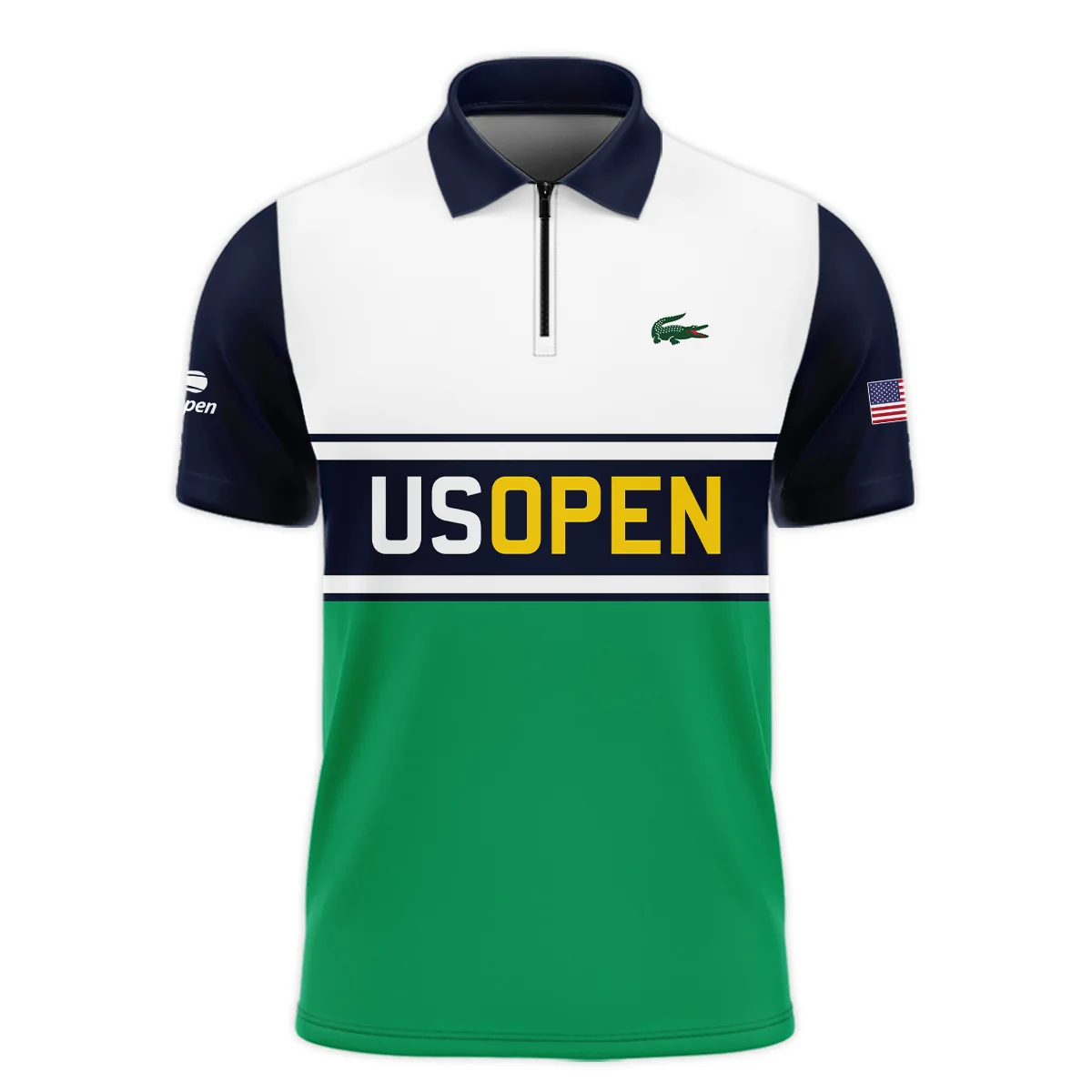 Tennis Love Sport Mix Color US Open Tennis Champions Lacoste Zipper Polo Shirt  ZPL1221