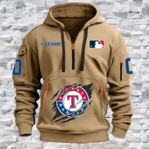 Texas Rangers MLB Personalized Quarter Zip Hoodie For Fan QZH1048