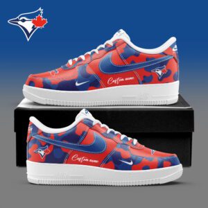 Toronto Blue Jays MLB Camo Personalized AF1 Shoes AFS1260