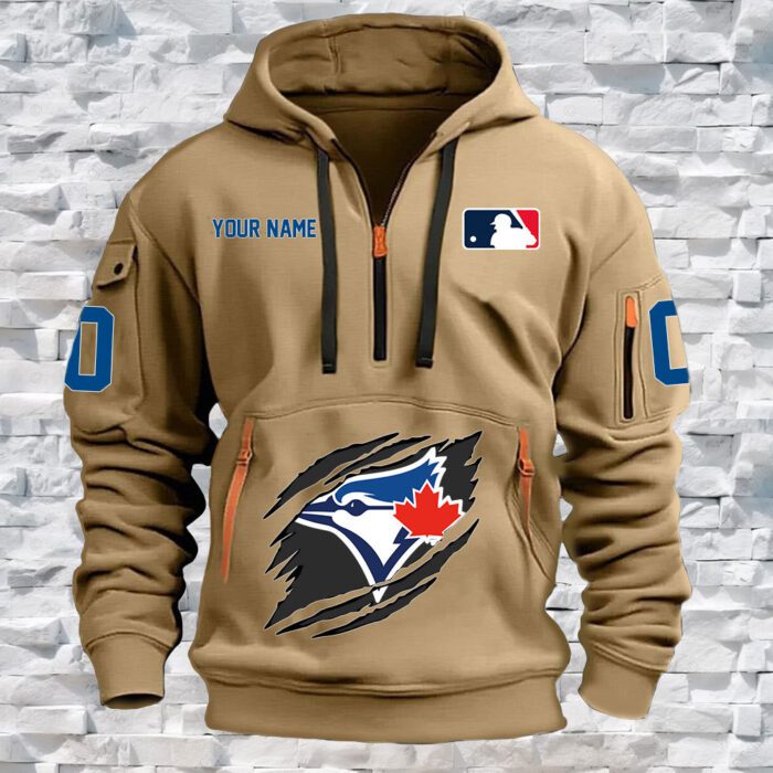 Toronto Blue Jays MLB Personalized Quarter Zip Hoodie For Fan QZH1049