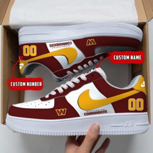 Washington Commanders NFL Custom Name And Number Air Force Sneakers AF1 Limited Shoes AFS1064