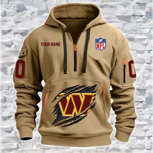 Washington Commanders NFL Personalized Quarter Zip Hoodie For Fan QZH1081