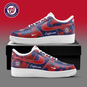 Washington Nationals MLB Camo Personalized AF1 Shoes AFS1262
