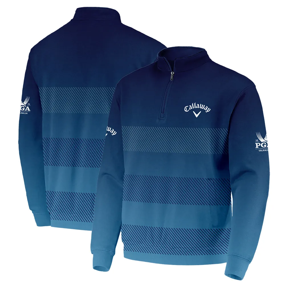 2024 PGA Championship Callaway Quarter-Zip Jacket Dark Blue Gradient Pattern Quarter-Zip Jacket