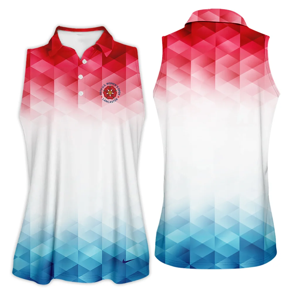 79th U.S. Women's Open Lancaster Nike Blue Red Abstract Sleeveless Polo Shirt