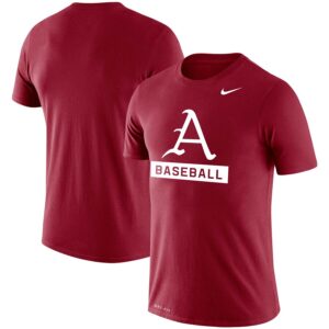Arkansas Razorbacks Baseball Logo Stack Legend Slim Fit Performance T-Shirt - Cardinal