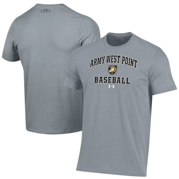 Army Black Knights Under Armour Baseball Performance T-Shirt - Gray
