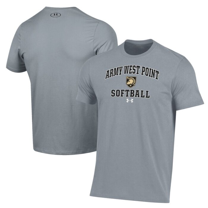 Army Black Knights Under Armour Softball Performance T-Shirt - Gray
