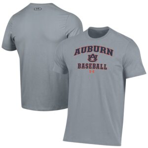 Auburn Tigers Under Armour Baseball Performance T-Shirt - Gray
