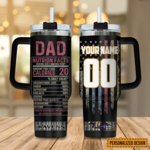 Baltimore Ravens NFL Best Dad Ever Personalized Stanley Tumbler 40Oz
