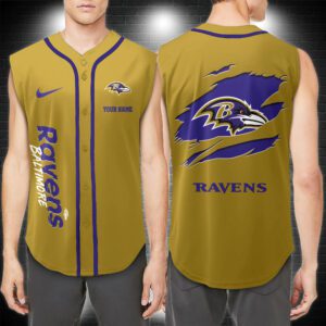 Baltimore Ravens NFL Personalized Baseball Tank Tops Sleeveless Jersey