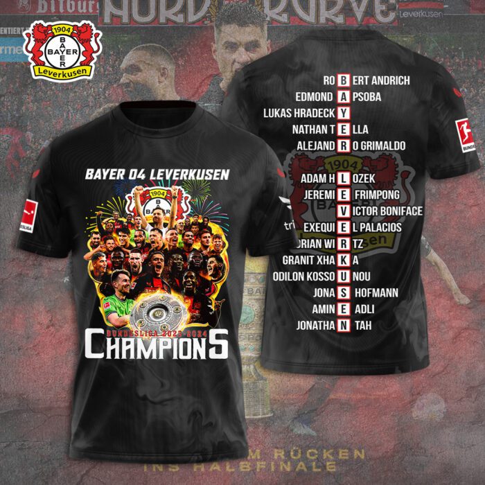 Bayer Leverkusen 3D Champion 2024 Unisex Shirt For Fans TSM1039