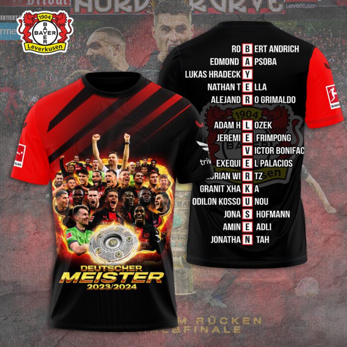 Bayer Leverkusen 3D Champion 2024 Unisex Shirt For Fans TSM1045