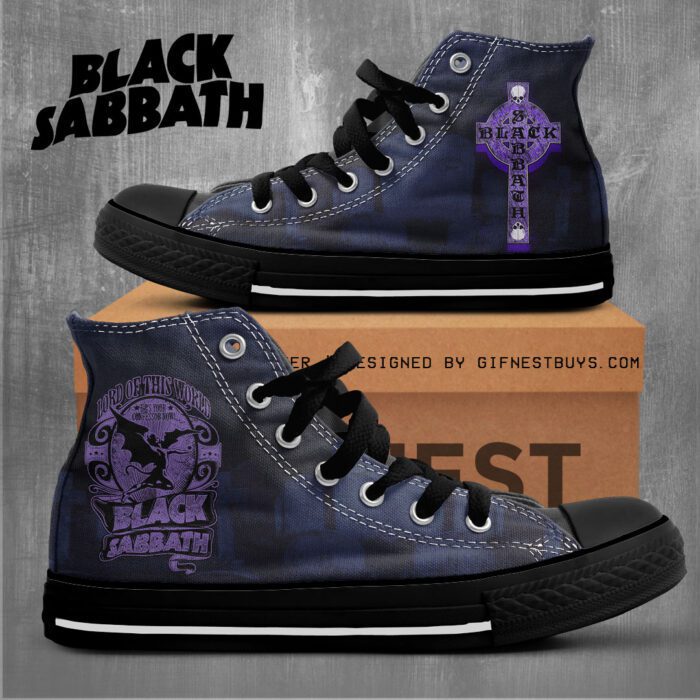 Black Sabbath High Top Canvas Shoes  GHT1038